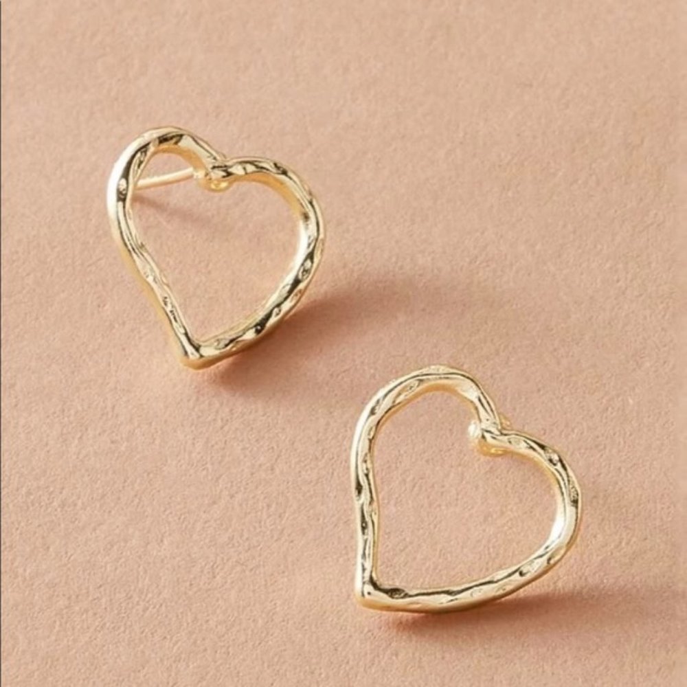 3/$30 NEW GOLDEN HEARTS STUD EARRINGS